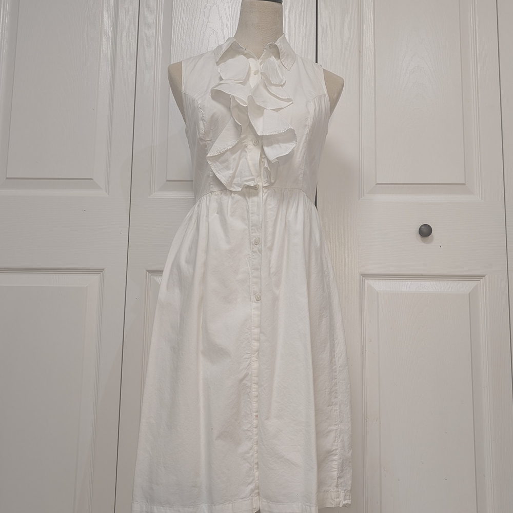 Tommy Hilfiger NWT cotton ruffle front sleeveless dress size Small